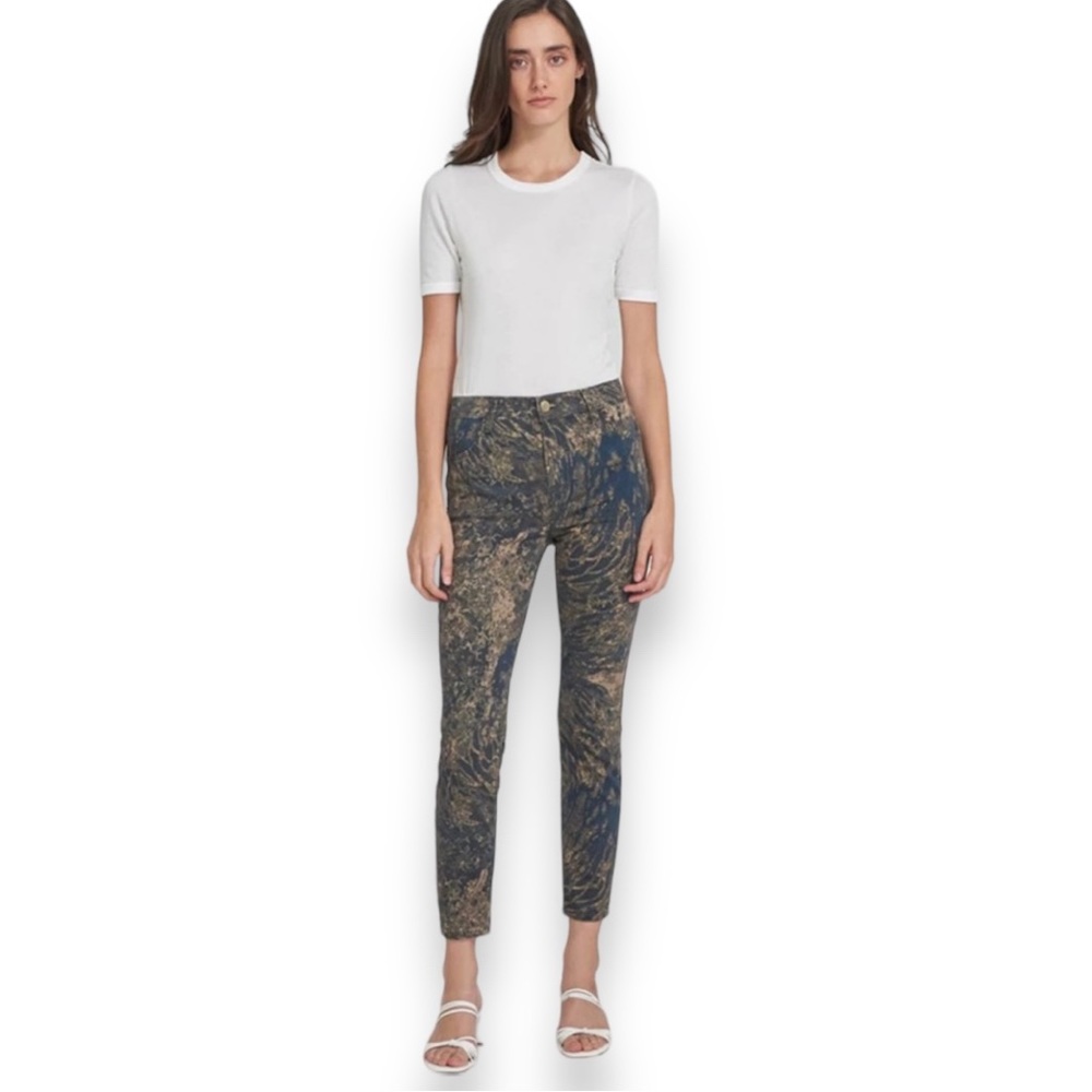 NEW J Brand Alana High Rise Crop Skinny Jeans in Gold Wave Women’s Size 24